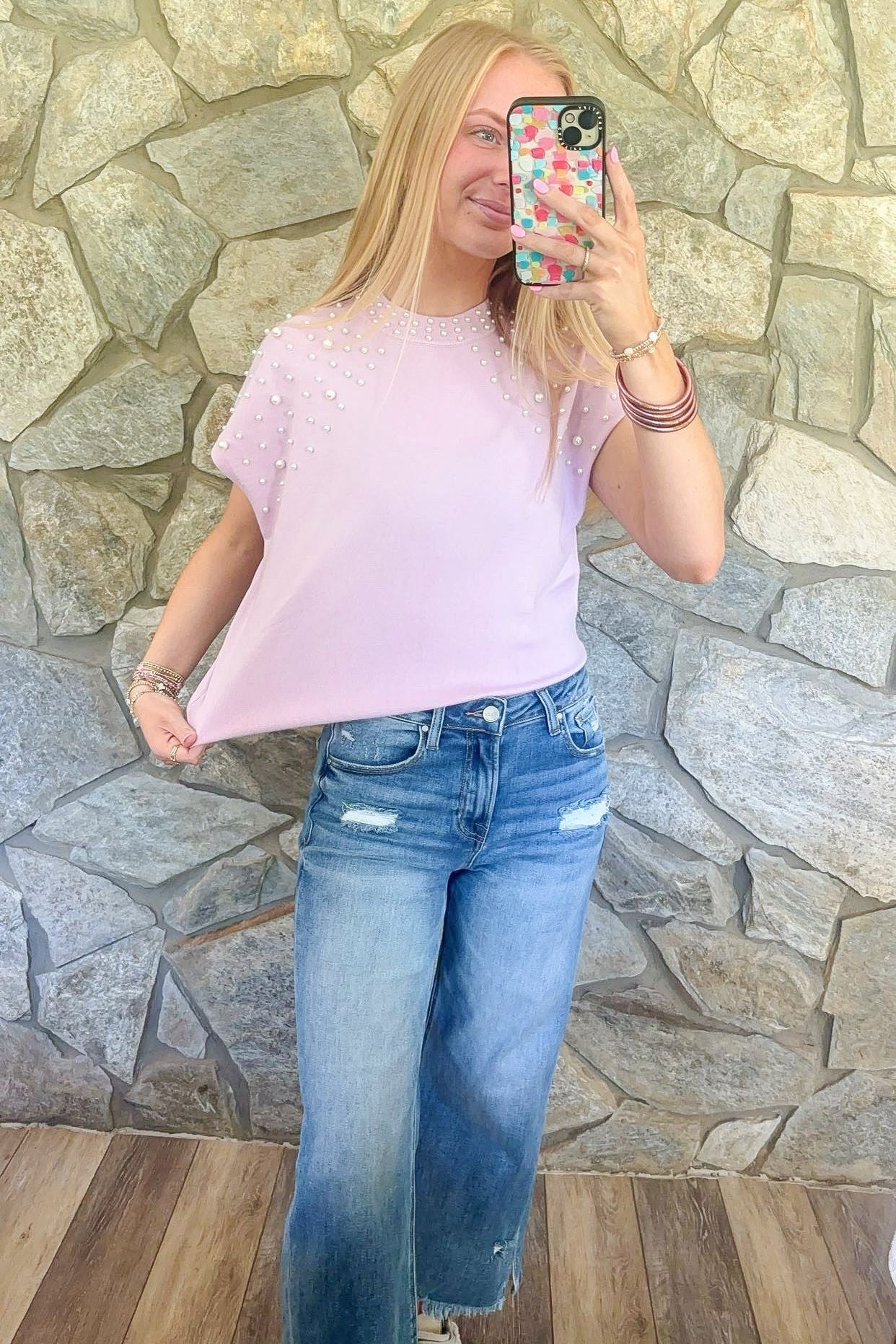 Light Lavender Pearl Sweater