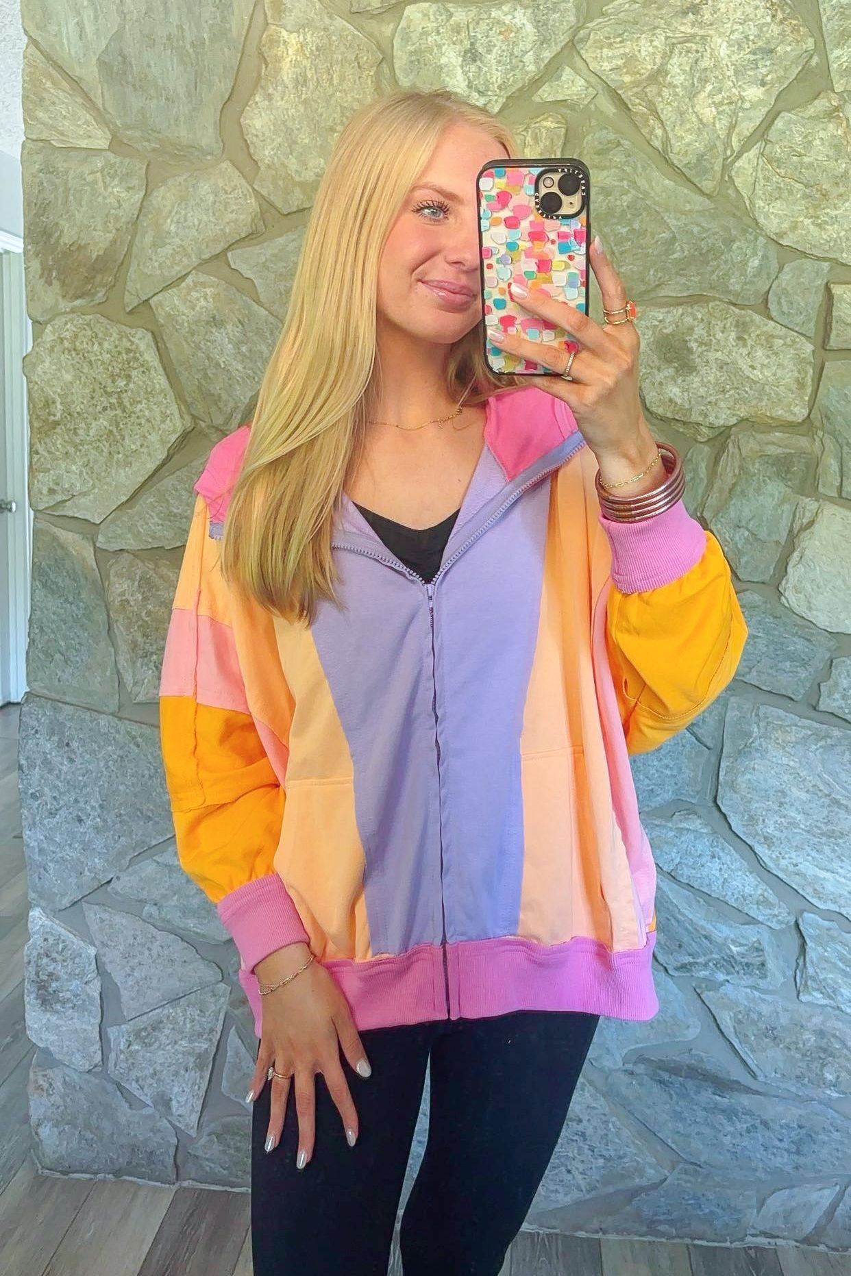 Purple Color Block Jacket