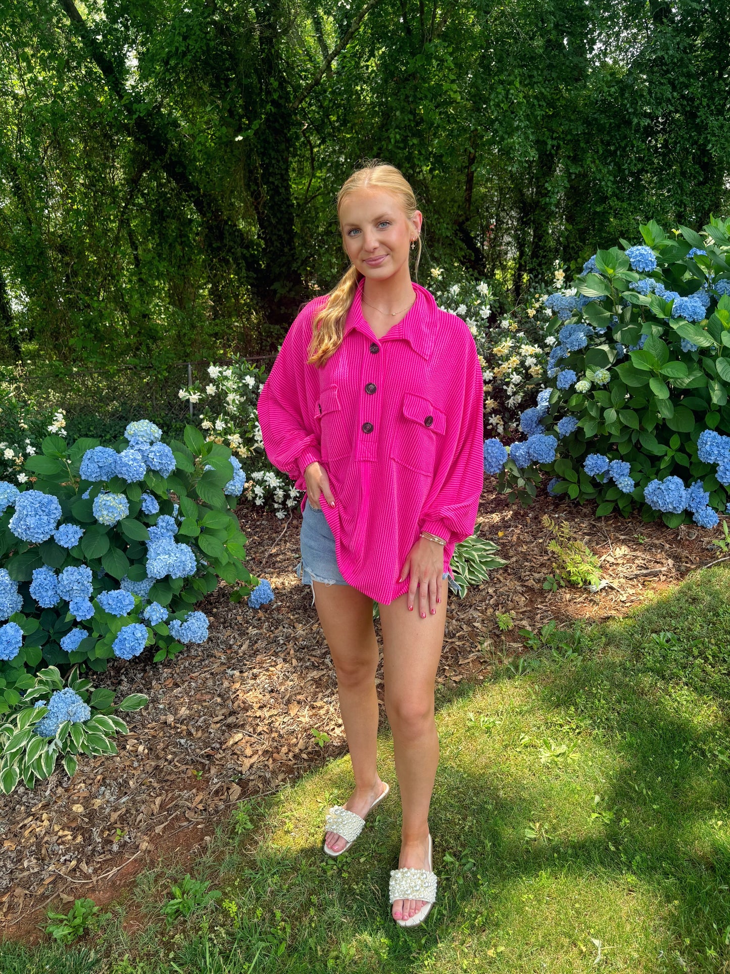 Hot Pink Loose Fit Top