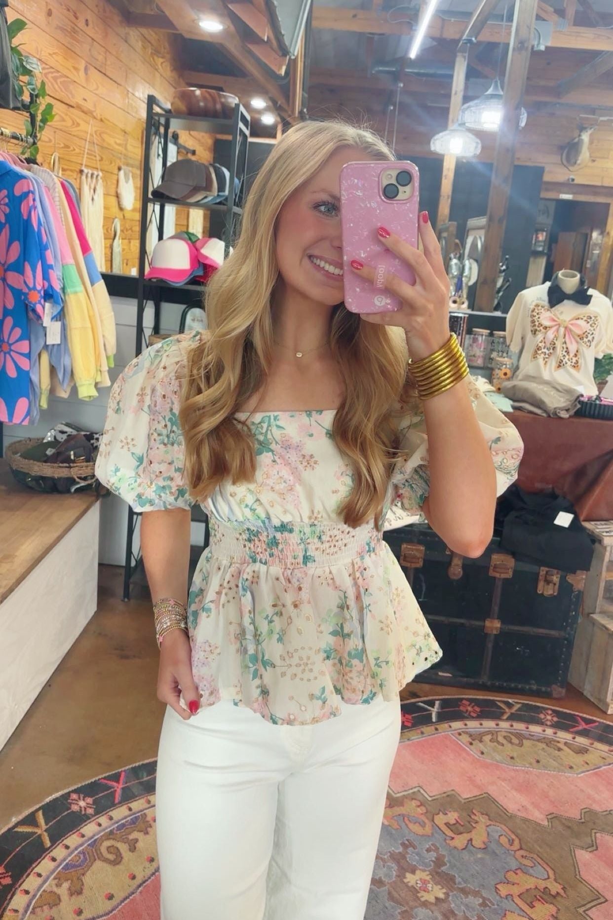 Floral Eyelet Top