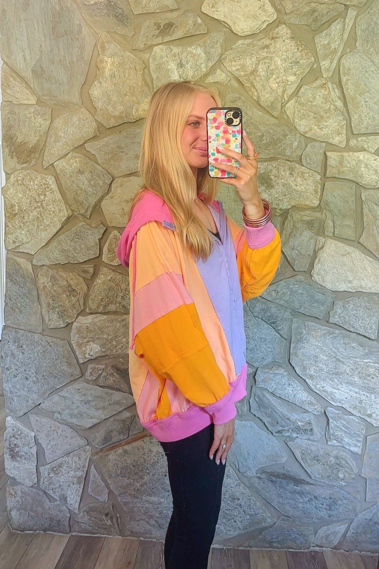 Purple Color Block Jacket