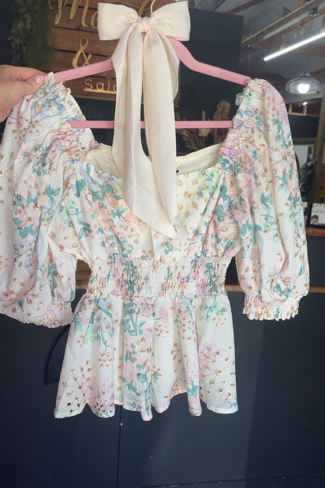 Floral Eyelet Top