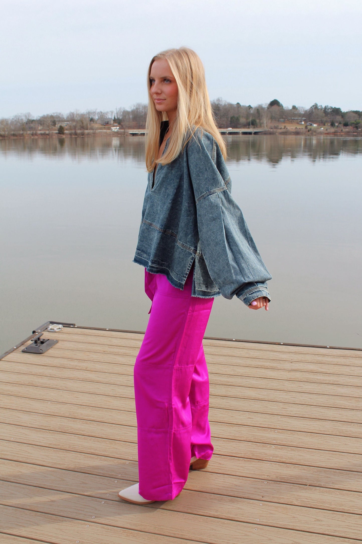 Oversized Denim Top