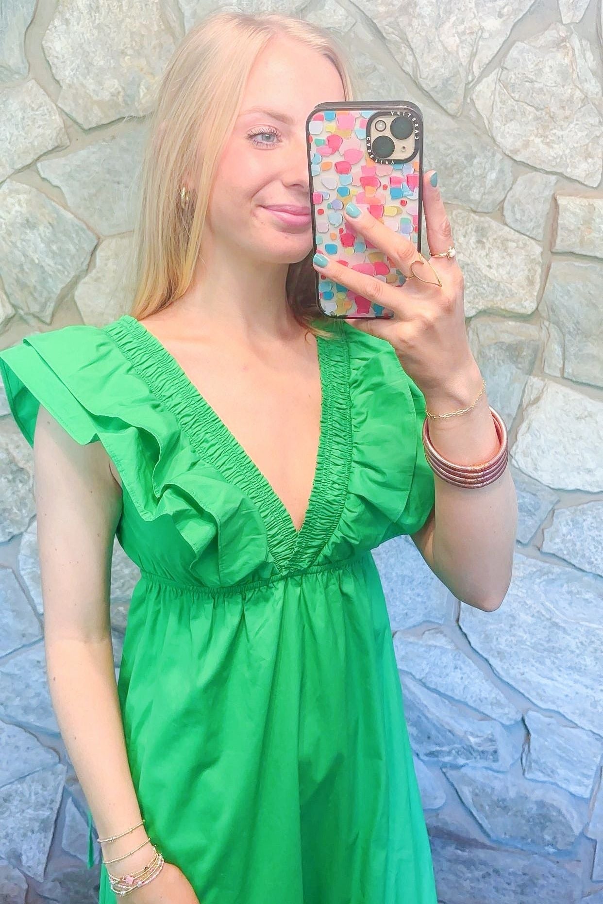 Green Ruffle Dress