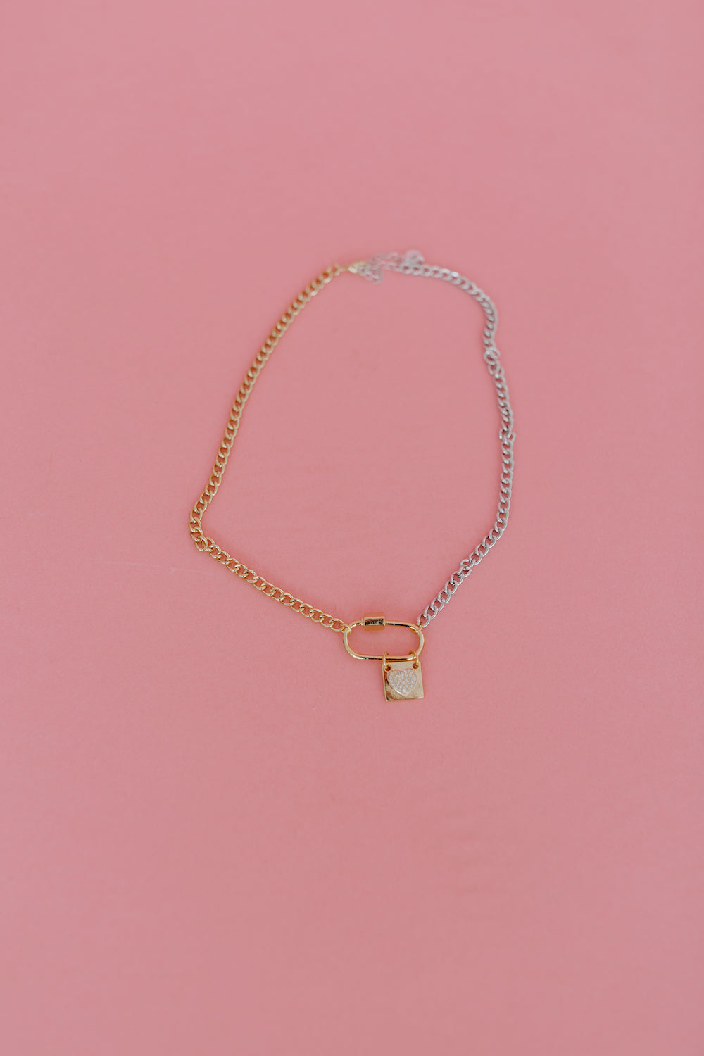 Mixed Metal Heart Necklace