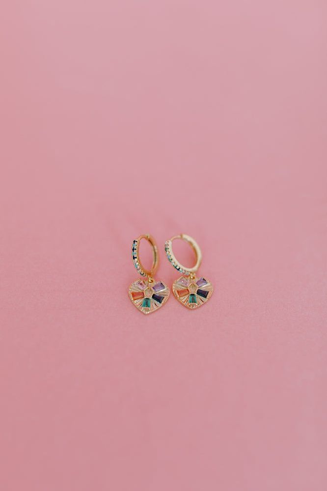 Rainbow Heart Earrings