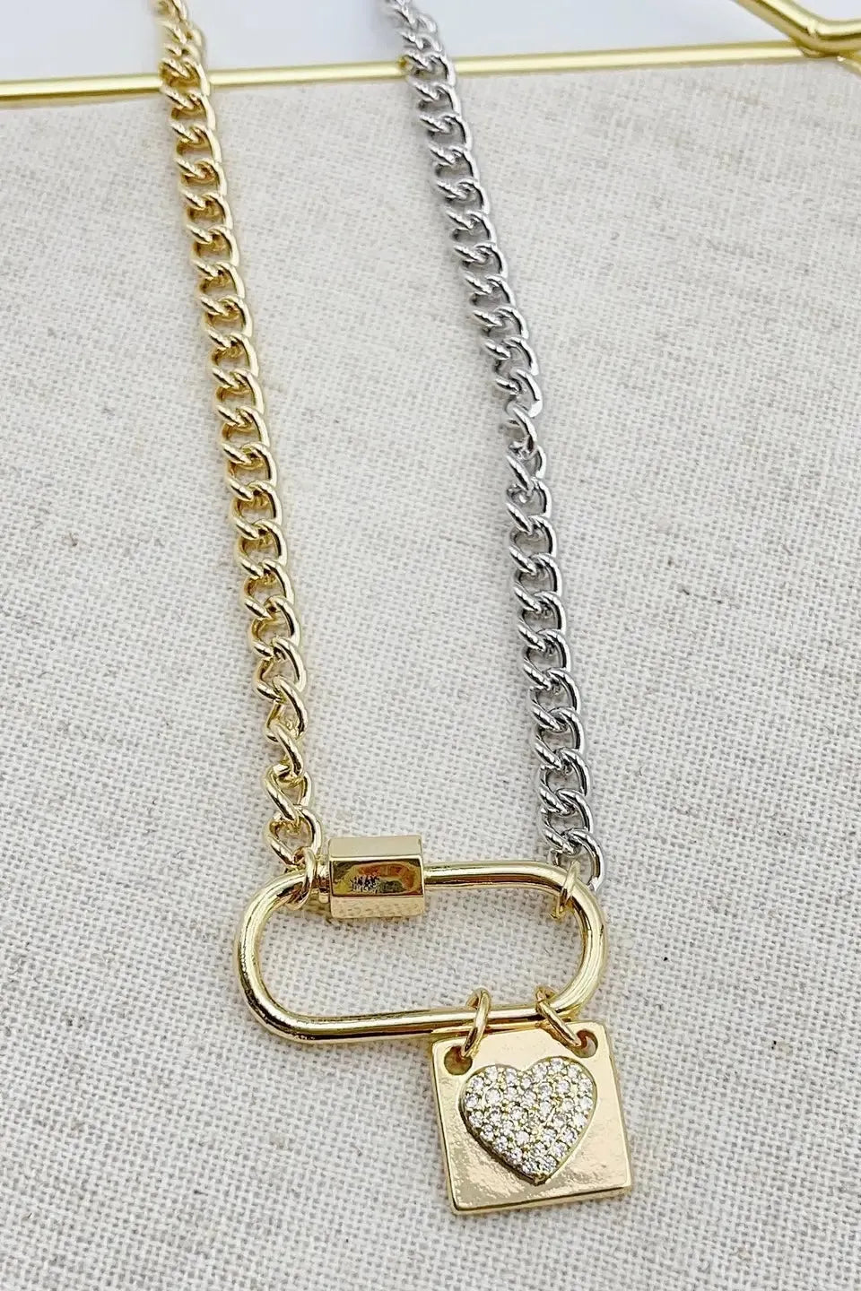 Mixed Metal Heart Necklace
