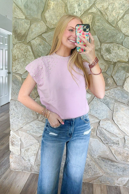 Light Lavender Pearl Sweater