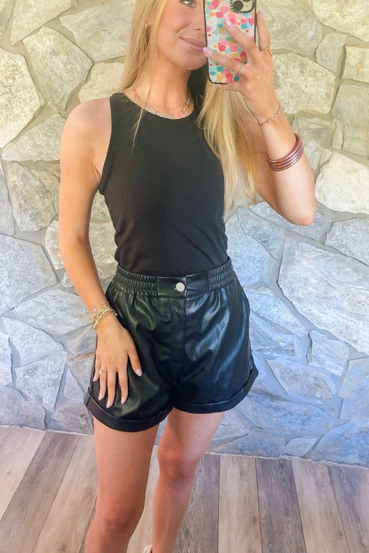 Black Leather Shorts