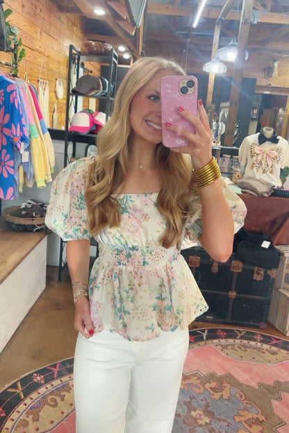 Floral Eyelet Top