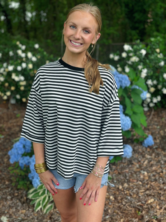 Black and White Stripped Top