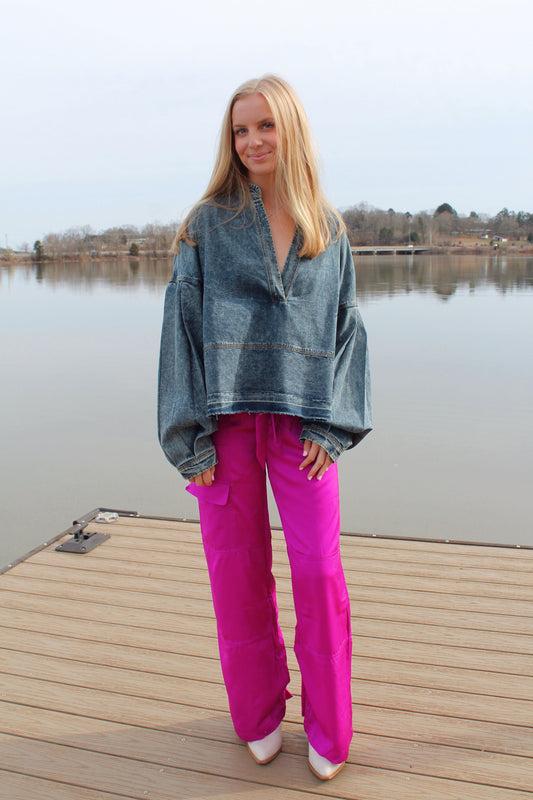 Oversized Denim Top