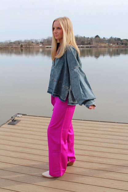 Oversized Denim Top