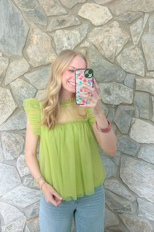 Sleeveless Ruffle Top