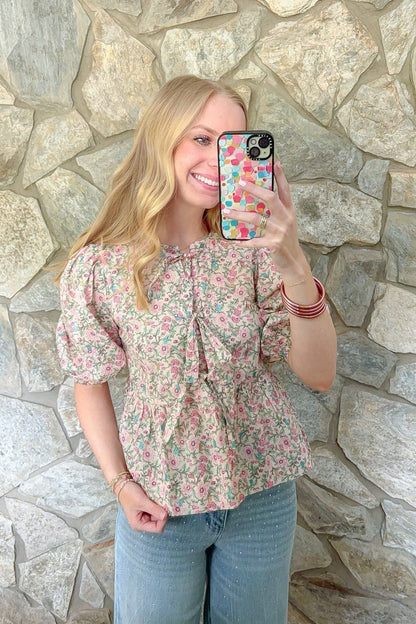 Floral Tie Top