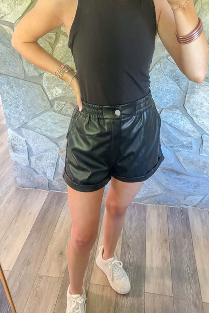 Black Leather Shorts