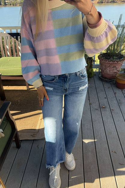 Multi Color Block Sweater