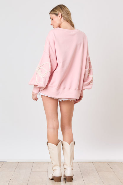 Light Pink Bow Crewneck